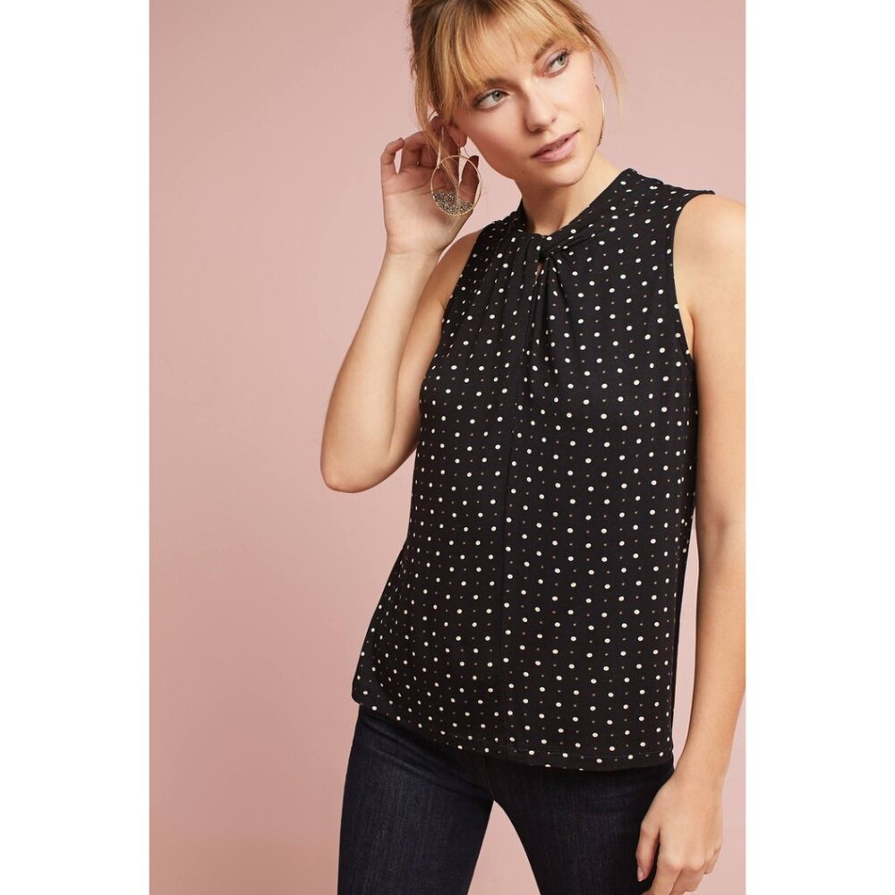 Anthropologie | Vanessa Virginia Polka Dotted Sleeveless Top - Sz XS